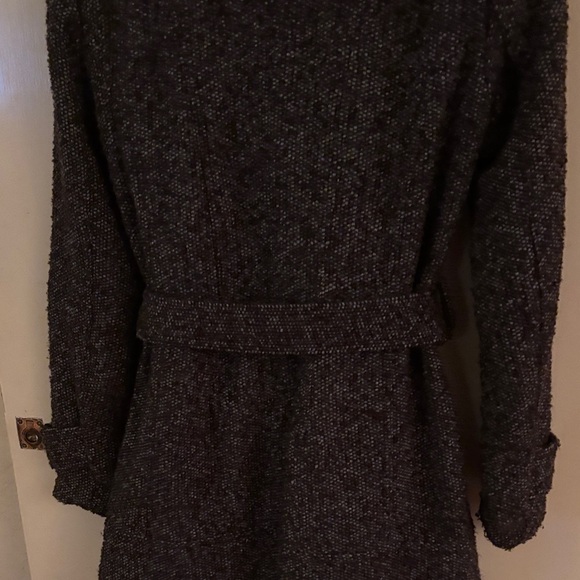 Zara Basic Brown & Gray Wool Blend Double-Breasted Coat Sz S Winter Warm Neutral - Picture 7 of 7